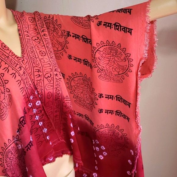 WorldMarket distressed edges    ethnic wrap with sleeves, sz OS - Picture 2 of 5